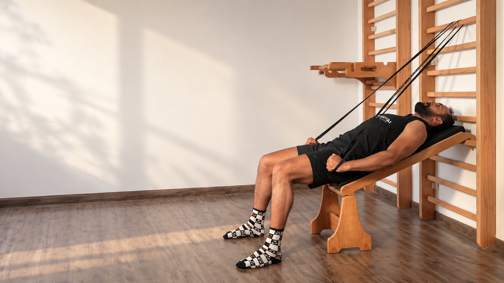 Athlete training on the HAI bench system